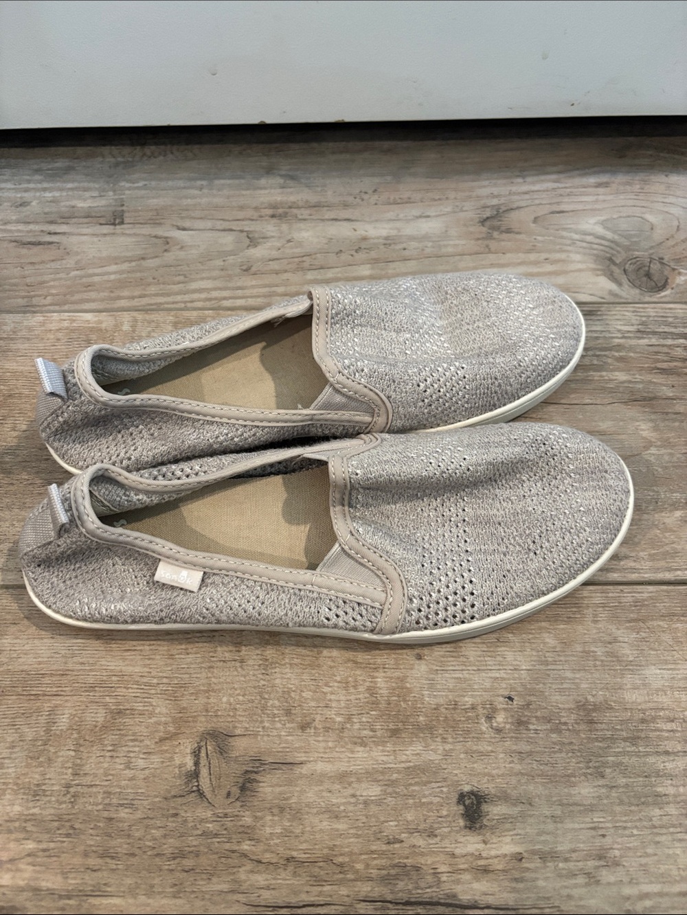 Sanuk Women's Slip-On Knit Sneakers - Light Beige - Picture 2 of 8